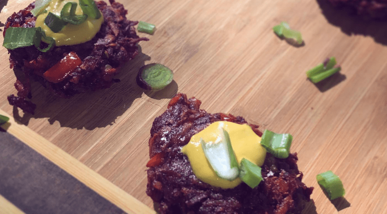 Purple Sweet Potato Latkes from Community Farmers Markets (Photo via CFM Instagram).